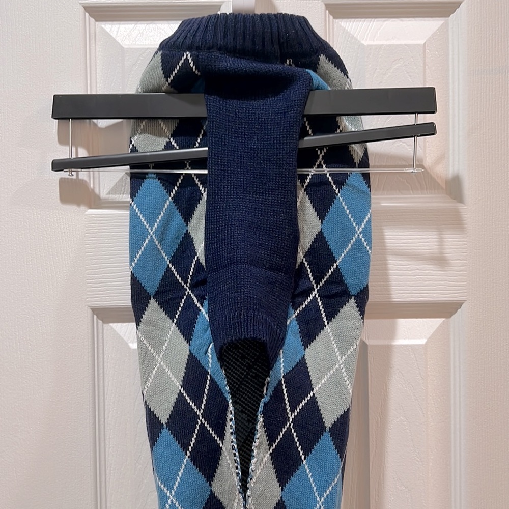 NWT Navy/Grey Argyle Dog Sweater - Picture 2 of 3
